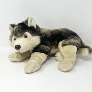Musher 2003 Ty Beanie Buddies Husky Wolf Dog BLUE EYES Plush Stuffed Animal